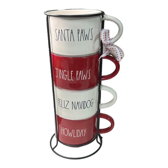 Rae Dunn Santa Paws Mug Stacker Set - Picture 1 of 1